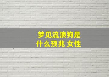 梦见流浪狗是什么预兆 女性